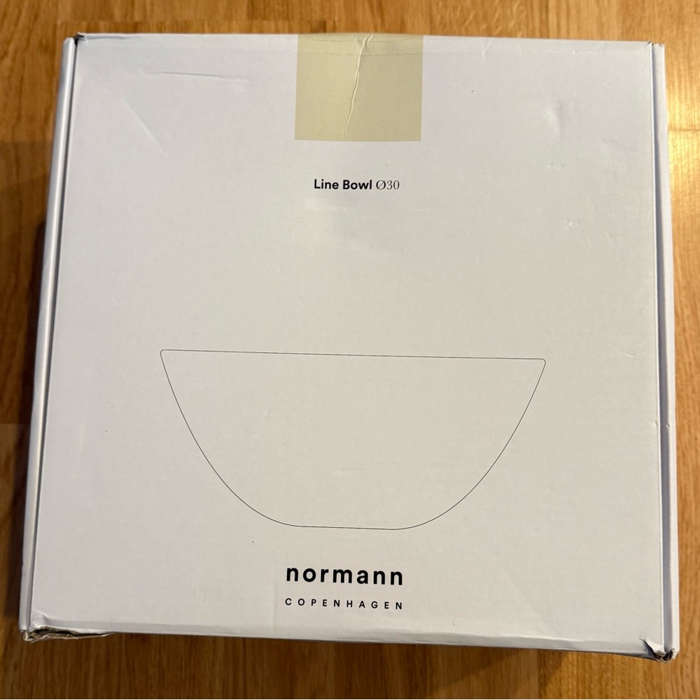 Normann Copenhagen Ø30 Line Bowl - Black/Cream Print - Red Clay